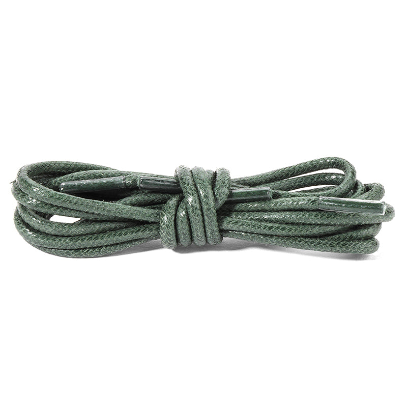 Racing Green Waxed Round Shoelaces Mad Dog Laces
