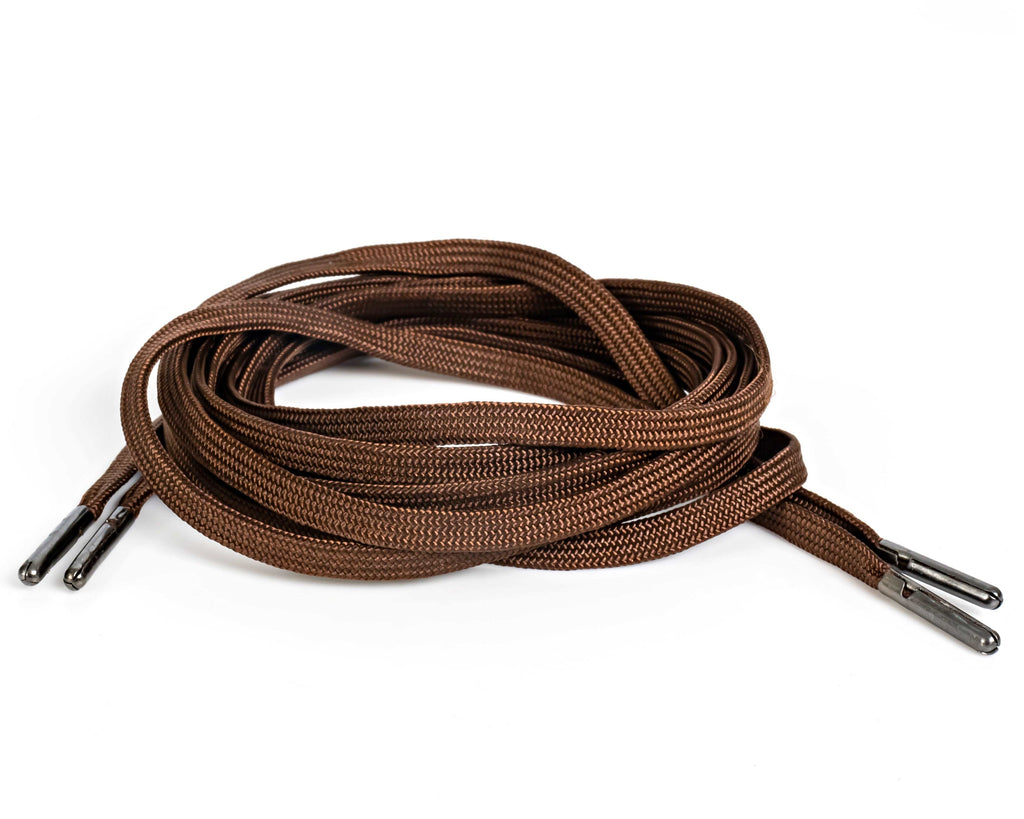 Walnut Flat Shoe Laces for Shoes and Boots Steel Tip 78" / Antique Bronze / 4 mm