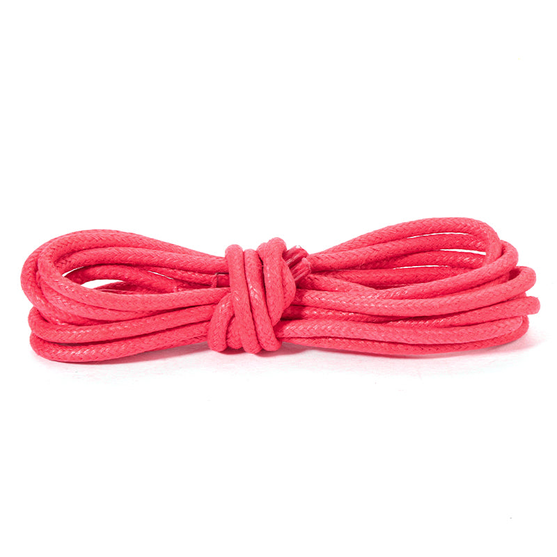 Watermelon Red Waxed Round Shoelaces