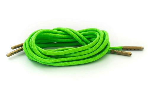 Neon Green Boot Laces *Guaranteed for Life* 550 Paracord Steel Tip - Mad Dog Laces