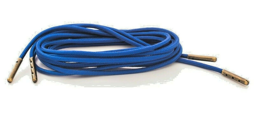 Neon Blue Boot Laces | 3mm Paracord Steel Tip Shoelaces 102 12+ Eyelets / Silver