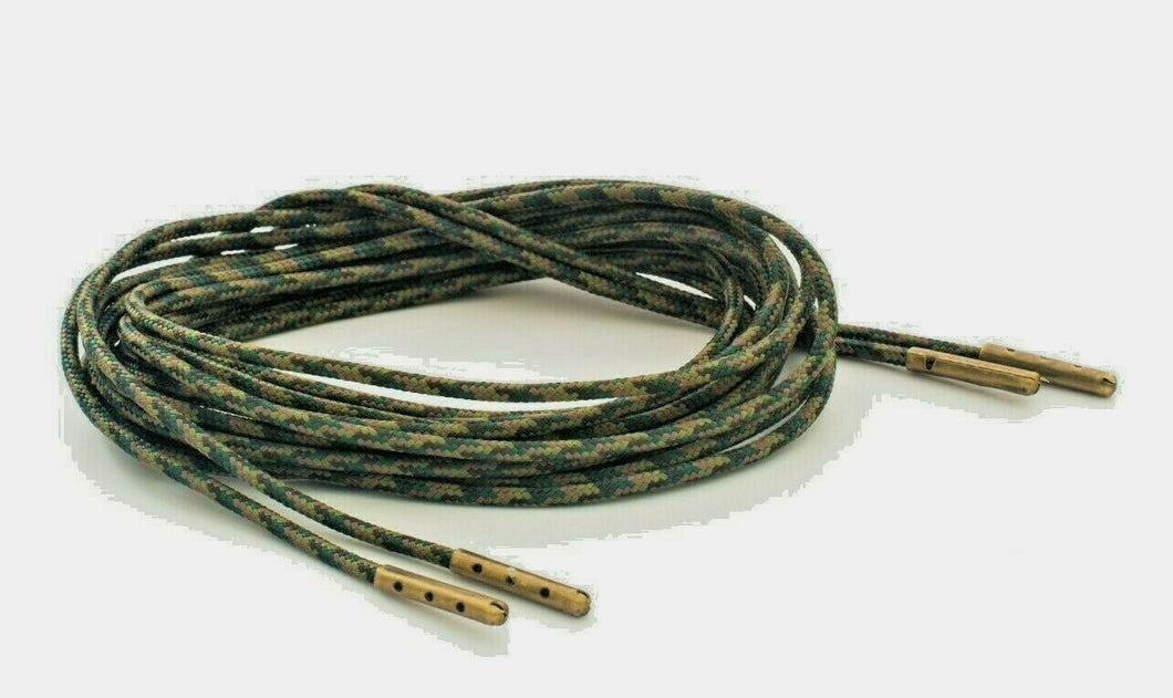 Woodland Camo Boot Laces  3mm Paracord Steel Tip Shoelaces - Mad Dog Laces
