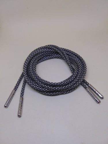 Black with Silver Gray Diamonds Boot Laces *Guaranteed for Life* 550 Paracord Steel Tip